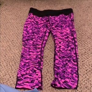 women’s nike dry-fit leggings purple and pink